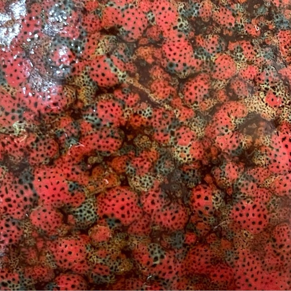 Vintage Red Rust Speckled Earthtone And Unglazed Abstract Design Ceramic Vase - Picture 2 of 16